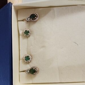 Two pairs Emerald Earrings